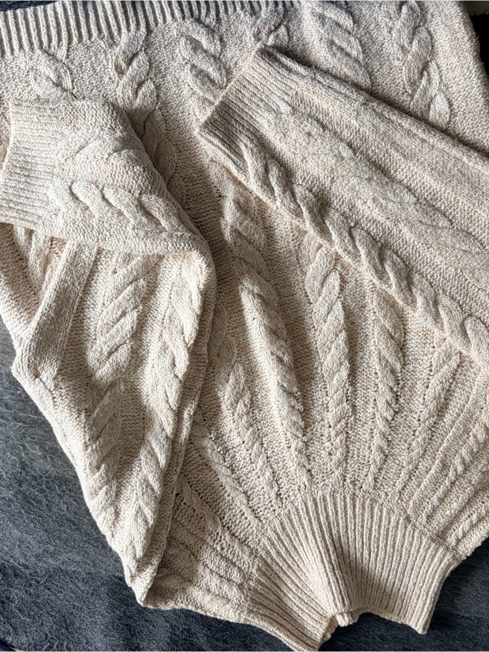 Target Cream Cable-Knit Crewneck Sweater